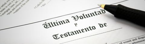 Formulario de última voluntad y testamento.